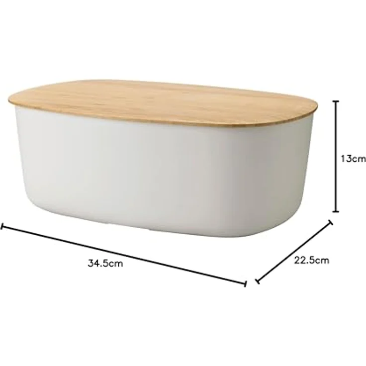 RIG-TIG Brotkasten BOX-IT - Aufbewahrungsbox für Brot, Brötchen, Kekse, Gebäck, Schneidebrett als Deckel - Skandinavisches Design, Küchenzubehör - hellgrau – Bild 2