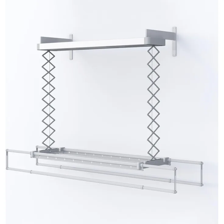 Foxydry PRO Elektrischer Wand-Wäscheständer aus Aluminium, 160 cm mit Heißluftventilation und Fernbedienung, maximale Beladung 35 kg