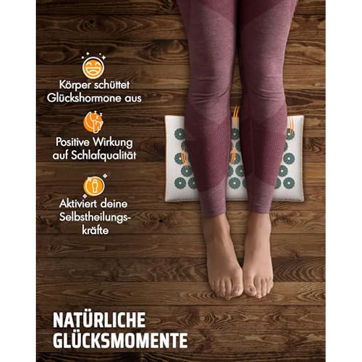 NEOLYMP Akupressurmatte Erweiterung 18 x 30cm, gefüllt mit Kokosfasern und Buchweizen, vier Farboptionen: beige, dunkelgrau, mintgrün und lavendel, inklusive Videoanleitungen für Akupunkturübungen – Bild 5