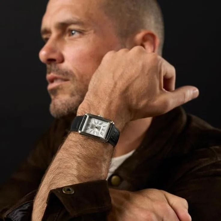 Fossil Herren Analog Quarz Uhr mit Leder Armband FS6078, 30 mm Gehäuse, Wasserdicht bis 50 m, silbernes Zifferblatt, schwarzes Band – Bild 2