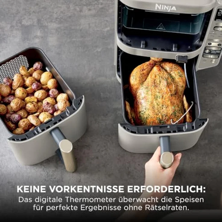 NINJA Double Stack XL-Heißluftfritteuse SL451EUSD, 9,5 L, 6 Funktionen, Steingold, mit Smart Cook System und 2 unabhängigen Schubladen – Bild 2