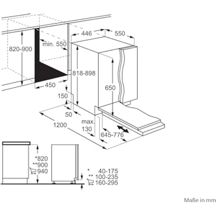 AEG FSE73427P Vollintegrierbarer Einbaugeschirrspüler mit AirDry Technologie, 7 Spülprogrammen, ExtraSilent 42dB, Schwarz – Bild 9