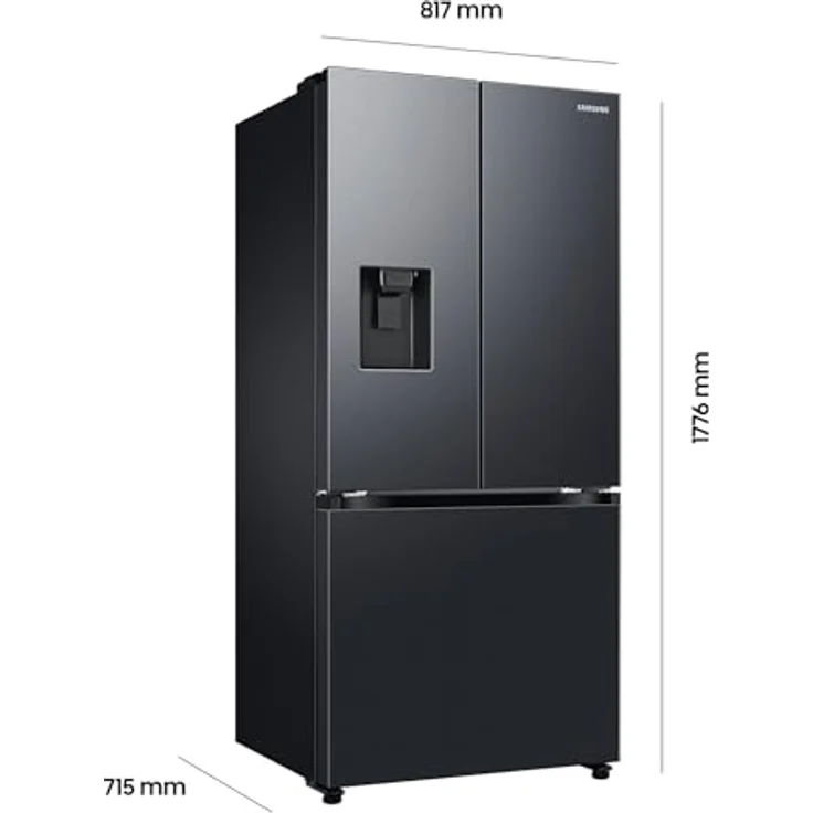 Samsung French-Door-Kühlschrank RF50C530EB1/EF, 178 cm, 495 l, WiFi & SmartThings AI Energy Mode, Twin Cooling+, Auto Ice Maker, No Frost+, Premium Black Steel – Bild 2
