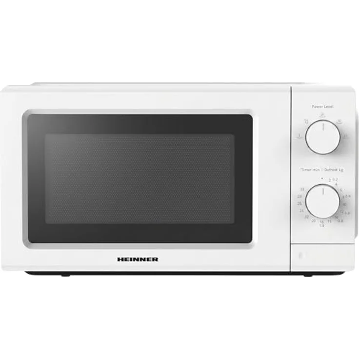 Heinner HMW-MD20IVWH, Freistehende Mikrowelle 19 L, 700 W, 5 Leistungsstufen, Timer, Auffaufunktion, Weiß – Bild 2