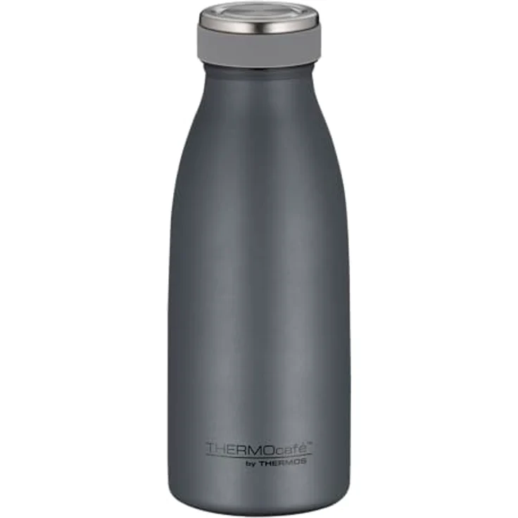 THERMOcafé by THERMOS TC BOTTLE, Edelstahl Isolierflasche 0,35l, graphite grey mat, kohlensäurefest, 12h heiß, 24h kalt, auslaufsicher, für Schule, Unterwegs & Büro – Bild 1