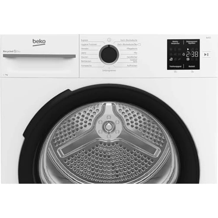 Beko BM3T37249W Wäschetrockner, 7 kg, Frontlader mit Wärmepumpentechnologie, allergikergeeignet, 15 Programme, Knitterschutz, AquaWave Schontrommel, Weiß – Bild 4