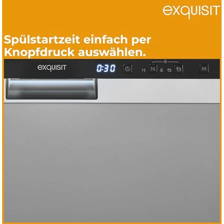 Exquisit GSP56314-030C PRO Geschirrspüler, 60 cm, unterbaufähig, 14 Maßgedecke, EEK C, automatische Türöffnung, 11 Liter, silber – Bild 6