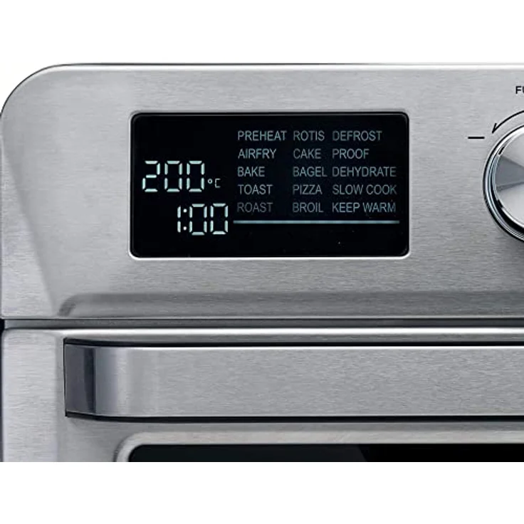 Ariete 4629 Airy Fryer Oven Digital SS, Luftfriteuse, Elektroofen, Fassungsvermögen 25 l, 1700 W, für Pizza 30 cm, LED-Display, Temperatur max. 230 °C, Silber – Bild 4