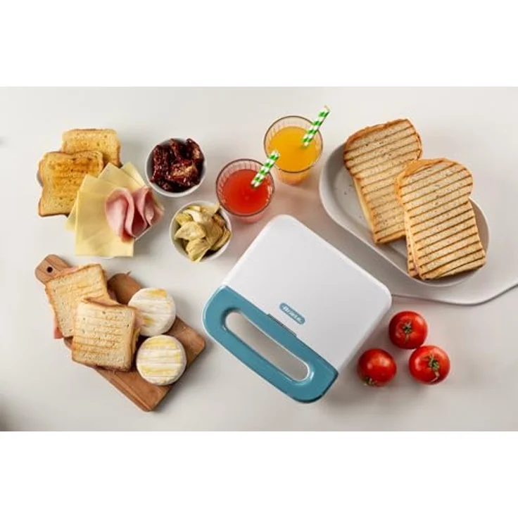 Ariete Breakfast 1971 Elektro-Toaster, Sandwich- und Sandwichplatte, feste Grillplatten mit Antihaftbeschichtung, vertikal, 750 W, Weiß – Bild 5