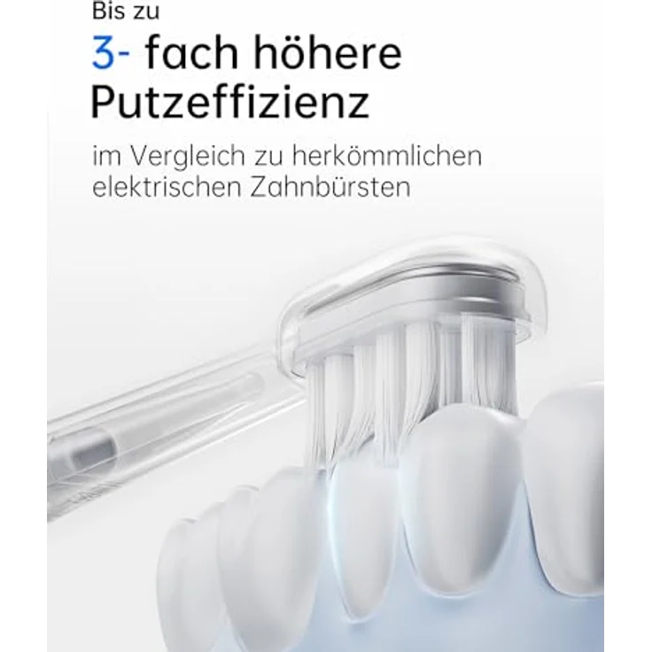 Laifen Wave elektrische Zahnbürste, Oszillation & Vibration elektrische Schallzahnbürste für Erwachsene mit 3 Bürstenköpfen, IPX7 wasserdicht magnetisch wiederaufladbar Reisezahnbürste (ABS weiß) – Bild 3