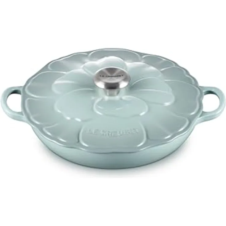 Le Creuset Signature Emaillierter Gusseisen-Blüten-Schmorpf, 2,25 l, Meersalz, hervorragende Wärmeverteilung und -speicherung, ofenfest bis 260 °C, kompatibel mit allen Herdarten