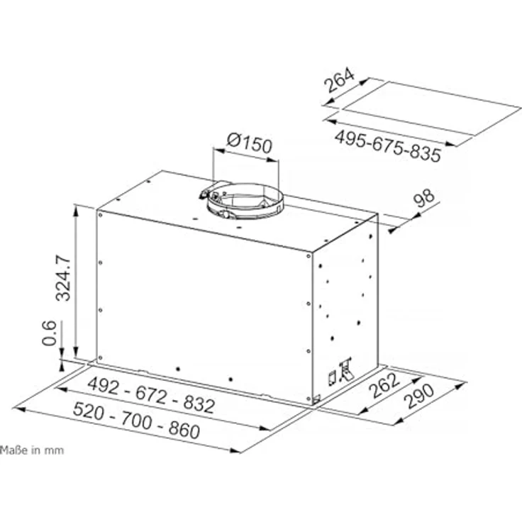 Franke Mythos Box Flush Premium Einbau-Dunstabzugshaube, mattschwarz, 70 cm mit 5 Jahren Garantie – Bild 3
