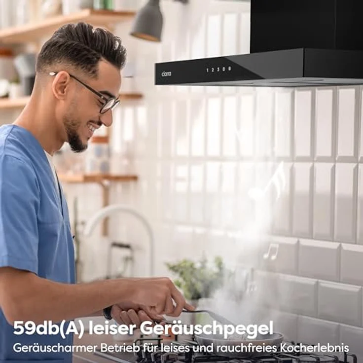 CIARRA CBCB6102, A+++ Dunstabzugshaube 60 cm Umluft, 650 m³/h, Touch Control mit App-Bedienung, schwarz, energiesparend, leise, inkl. 2 Lichtmodi – Bild 5