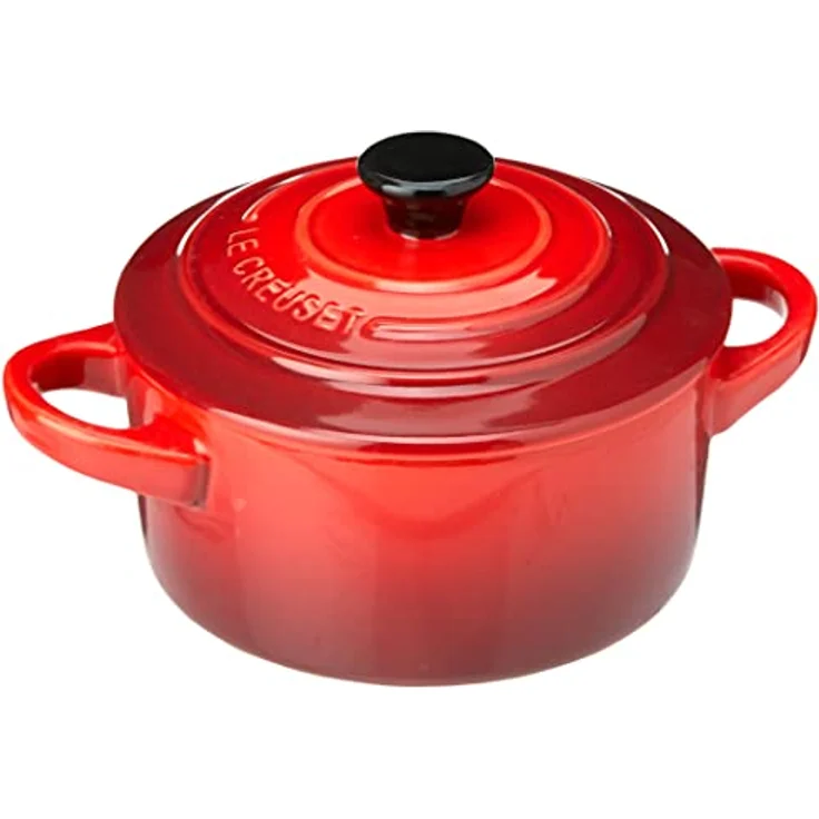LE CREUSET 79212100600100 Mini-Cocotte-Bräter-Set, 4-teilig, Rund, Je 200 ml, 10 x 5 cm, Steinzeug, Kirschrot – Bild 4