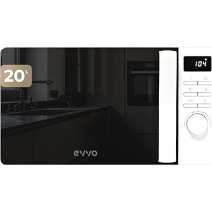 Cecotec EVVO Mikrowelle M20 White, Freistehende Mikrowelle mit Grillfunktion, 800 W, 20 l, Digitaldisplay und Kindersicherung – Bild 1