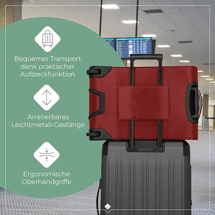 Travelite Jetpack Handgepäck Koffer, 55x35x23 cm, 40 l, 2,2 kg, rot, mit integriertem Zahlenschloss und Aufsteckfunktion für Air France, KLM + ITA – Bild 5