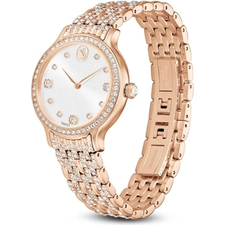 Swarovski Quarzuhr IMBER 5713883, Damenuhr in Roségold mit 232 Kristallen, Swiss Made, Edelstahlarmband, analog, wasserdicht bis 50 Meter – Bild 2