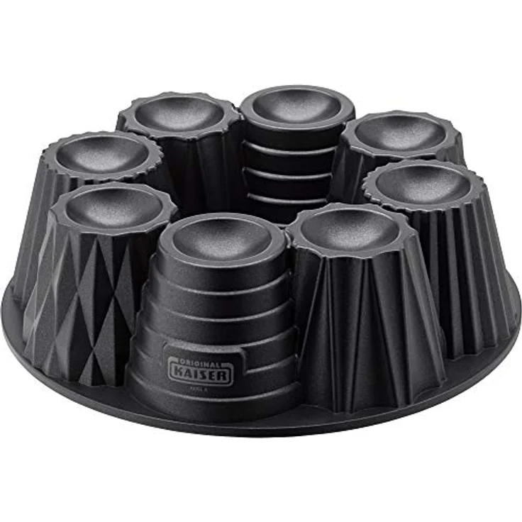 Original Kaiser Inspiration Törtchen Gugelhupfform 26 cm, Gugelhupf Backform für 8 kleine Tartes und Törtchen mit Füllmulde, Aluminiumguss, antihaftbeschichtet – Bild 3