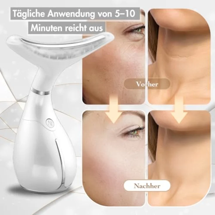 Winch Anti-Aging-Wunder Gegen Falten [Neuheit] – Beauty Deluxe | LED-Lichttherapie, Wärme- & Kältetherapie, Lifting (Weiß-Gold) – Bild 2