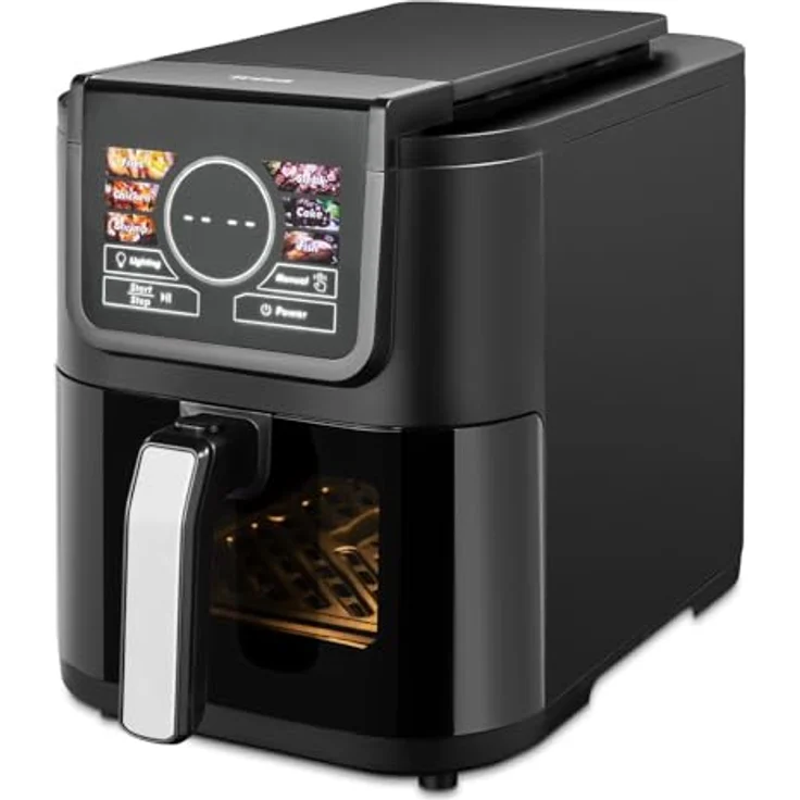 Trisa AI Fry Pro 5L Heißluftfritteuse, Intelligente Airfryer mit KI-Zeit- & Temperaturberechnung, Touch-Display, beleuchtetem Garraum, High Speed Air Circulation, 100-200°C, für bis zu 5 Personen – Bild 2