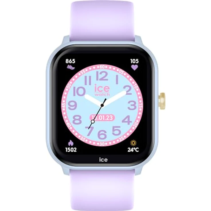 ICE-WATCH Ice smart junior 2.0 Soft blue Purple Kinder Connected Watch mit lila Silikonarmband - Stoppuhr, Alarm, Pulsmesser, Gegenlicht - 022800 (1,75 inch) – Bild 1