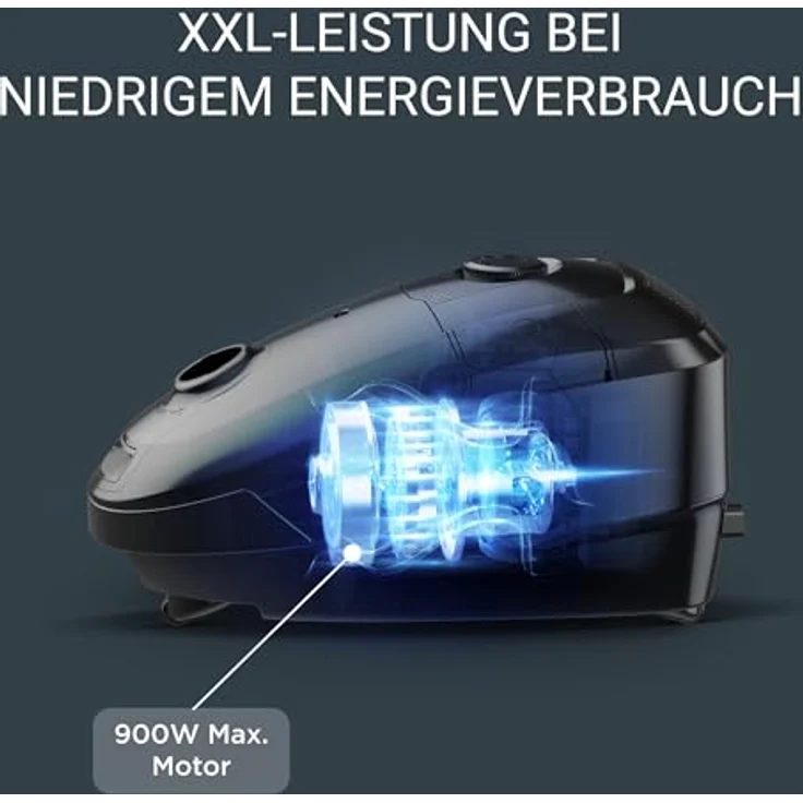 Rowenta RO3143 Power XXL Bodenstaubsauger mit Beutel | 900 Watt | 4,5 L Staubbeutel | 12 m Aktionsradius | 3-stufige Filterung | inkl. Parkettdüse, 2in1 Fugendüse, Polsterdüse | Petrol/Grau – Bild 3