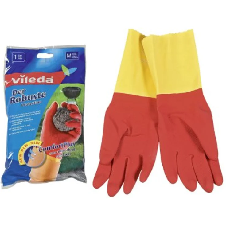 Vileda Robust Gummihandschuhe, Haushaltshandschuhe mit Dreifach-Schutz, Größe L, 1 Paar – Bild 2