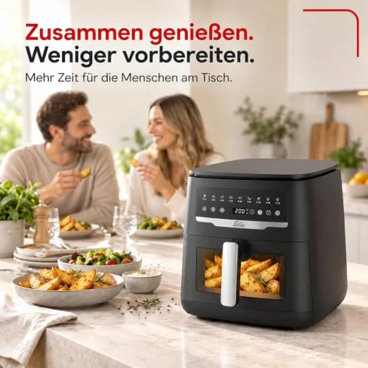 SOLIS OF SWITZERLAND Air Fryer Uno, Typ 8101, Heißluftfritteuse mit 10 Programmen, Sichtfenster, Rapid Air und zuschaltbarer Unterhitze – Bild 7