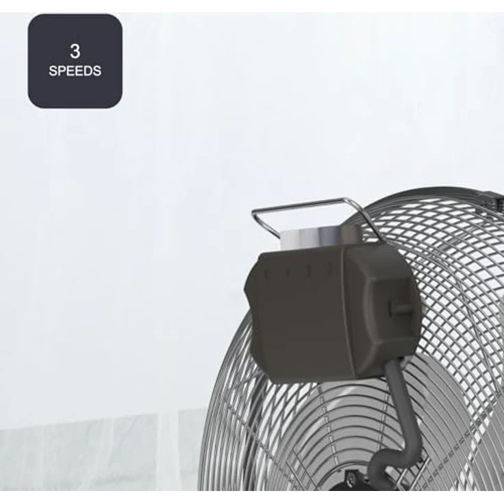 Black & Decker BXEFF61E, Standventilator, höhenverstellbar mit 3 Geschwindigkeiten und leisen Betrieb, Silber – Bild 3