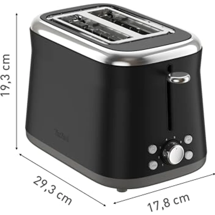 Tefal TT7208E0, Toaster mit 850 Watt, 2 Schlitzen, Aufwärmfunktion, Brötchenaufsatz, Auftaufunktion, schwarz – Bild 9