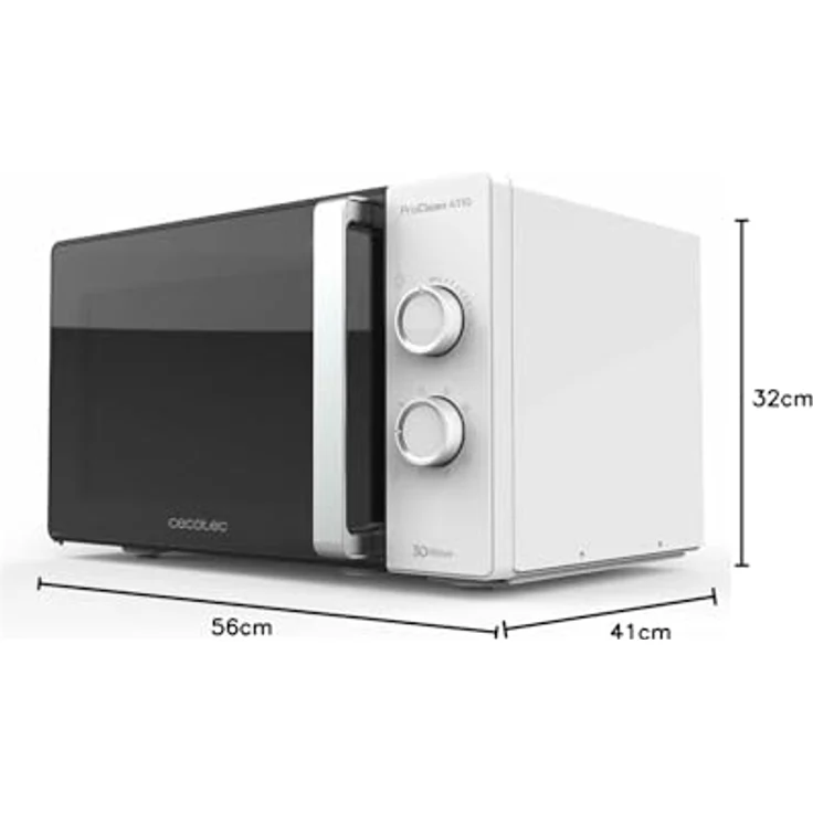 Cecotec ProClean 4110 Mikrowelle mit Grill, Standgerät, 23 Liter Garraum, 700 Watt, 3D WaveSchwarz Silberfarben – Bild 8