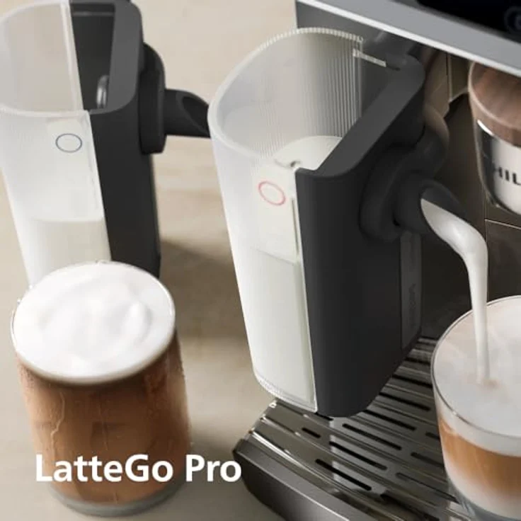 Philips Kaffeevollautomat EP8757/12 8000 Series Café Aromis, 50 Getränke, LatteGo Pro-Milchsystem, BrewExtract Technologie, appfähig, schwarzes Design – Bild 3