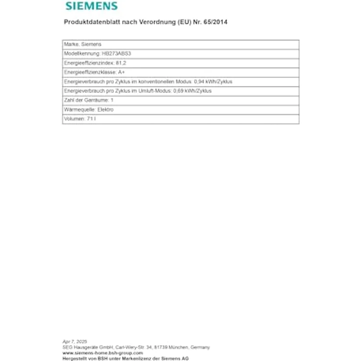 Siemens HB273ABS3 Pyrolyse Backofen Edelstahl, 5 Funktionen, Automatikprogramme und 3D Heißluft – Bild 9
