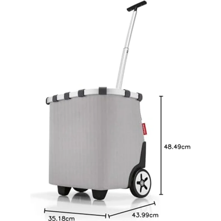 reisenthel carrycruiser Tragbarer Einkaufstrolley mit stabilem Aluminiumrahmen, Schultergurt und herausnehmbarer Netz-Innentasche, Herringbone grey – Bild 11