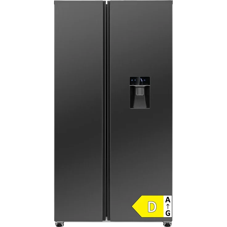 Bomann® SBS 7367, Side by Side Kühlschrank in dark inox, 439 Liter mit Inverter-Kompressor, Wasserspender, NoFrost und 5 Jahre Garantie