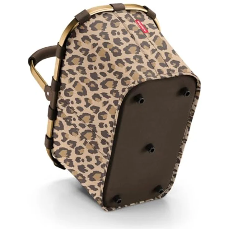 Reisenthel carrybag frame Shopper, zusammenklappbarer Einkaufskorb mit stabilem Aluminiumrahmen, leo machhiato, 48 x 28 x 29 cm – Bild 3