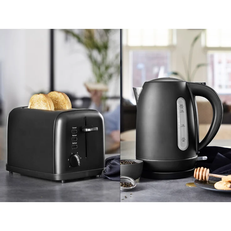 Setpoint Design Edelstahl 3in1 Frühstücksset Schwarz Standmixer Wasserkocher Toaster