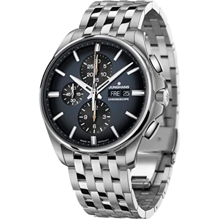 JUNGHANS Meister Chronoscope Herren-Automatikuhr Stahl 027/4228.44