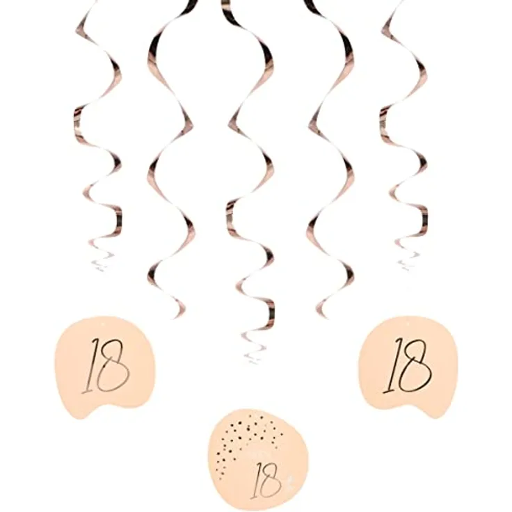 Folat 67518 Hängedeko Elegant Lush Blush 18 Jahre-5 Stück, Zahl