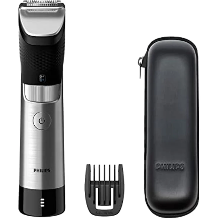 Philips Barttrimmer Series 9000 mit SteelPrecision-Technologie inkl. Bartkammaufsatz und Reiseettui (Modell BT9810/15) – Bild 1