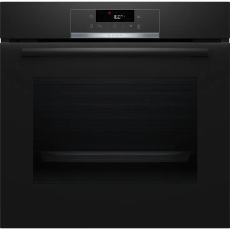 Bosch Serie 4 HBA571BB3, Einbau-Backofen 60 x 60 cm, Schwarz, 71 l Garraum, 5 Beheizungsarten, Pyrolyse-Reinigung