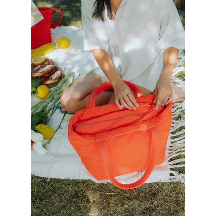 ZWEI Shopper Cleo CL200, trendiger Damen Shopper aus recyceltem Nylon, orange, 48 x 19 x 33 cm – Bild 4