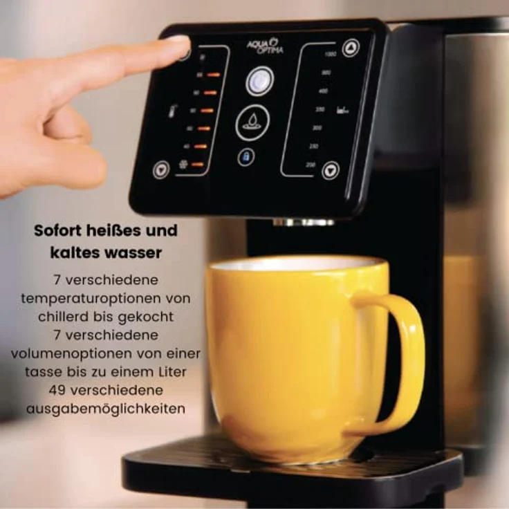 Aqua Optima Aurora, Instant-Wasserspender für Heißes und Gekühltes Wasser, 3,8 l ,Schwarz,Fassungsvermögen, Umweltfreundliche Alternative zu Wasserkochern, mit 1 x 30 Tage Evolve+ Wasserfilter – Bild 4