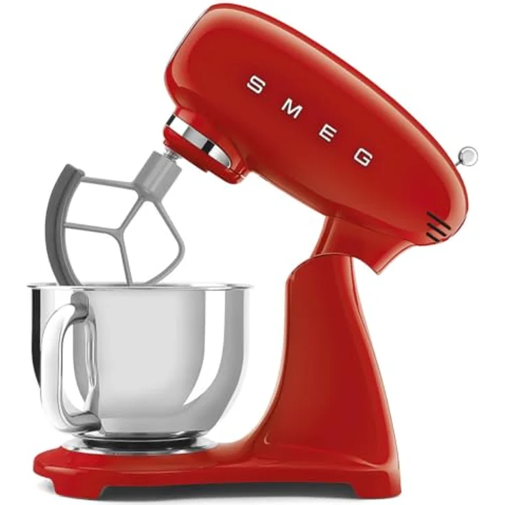 Smeg SMF05RDEU Küchenmaschine, Rot, 4,8 L Rührschüssel, Planetenrührwerk, 10 Geschwindigkeitsstufen, kippbarer Motorkopf – Bild 3
