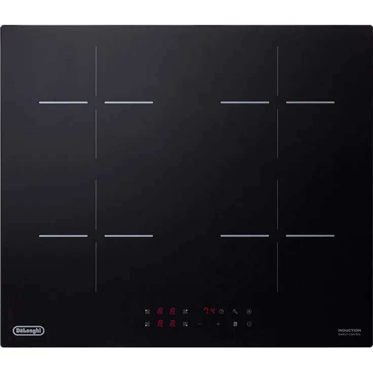 De'Longhi YLI 60, Einbaukochfeld 59cm, Induktion mit 4 Brennern, Touch-Steuerung, schwarz