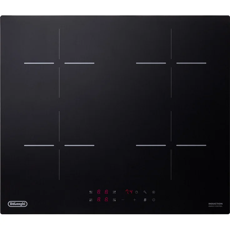 De'Longhi YLI 60, Einbaukochfeld 59cm, Induktion mit 4 Brennern, Touch-Steuerung, schwarz
