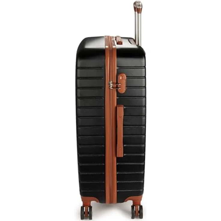 BRUBAKER Hartschalen Koffer Paris - Rollkoffer XL mit Zahlenschloss, 4 Rollen und 360°-Rollen - Schwarz und Hellbraun – Bild 3