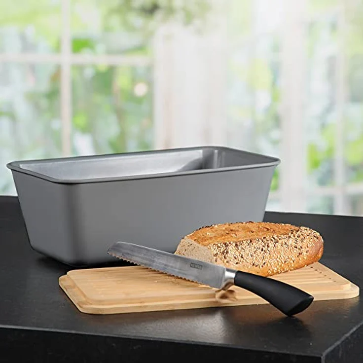 Kesper | Brotbox, Material: Kunststoff, Bambus, Maße: B: 35 x H: 20 x T: 13,5 cm, Farbe: Grau | 58491 – Bild 3
