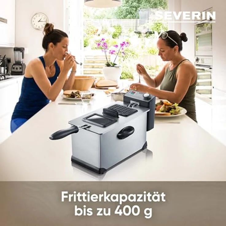 Severin FR 2431 Fritteuse 2.000 W, 3 L Kapazität, 400 g Frittiermenge edelstahl-schwarz – Bild 3