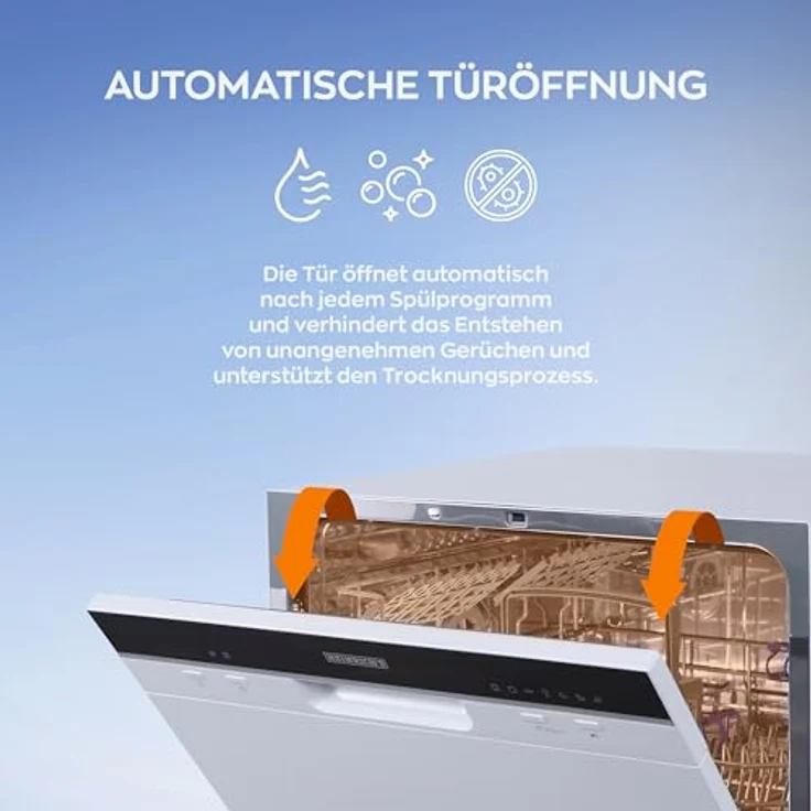 Heinrich´s Mini Geschirrspüler, tragbarer Tischgeschirrspüler mit 6,5L Wasserverbrauch, 7 Programme, freistehend, lautlos (47 dB) – Bild 5